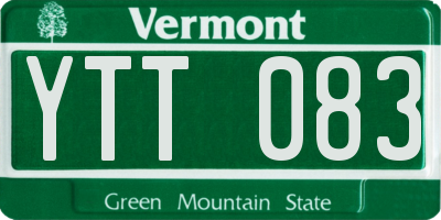 VT license plate YTT083