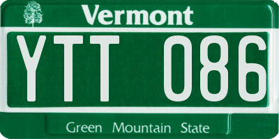 VT license plate YTT086
