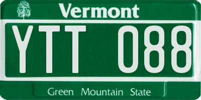 VT license plate YTT088