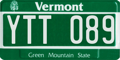 VT license plate YTT089