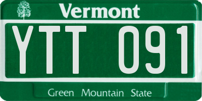 VT license plate YTT091