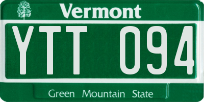 VT license plate YTT094