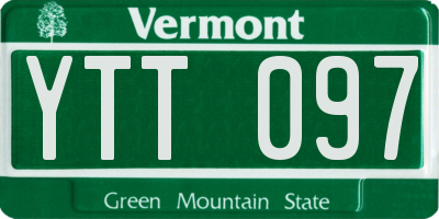 VT license plate YTT097