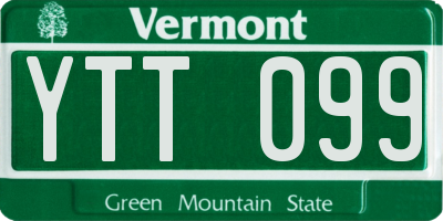 VT license plate YTT099