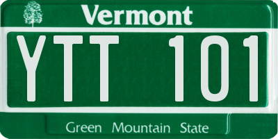 VT license plate YTT101