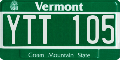 VT license plate YTT105