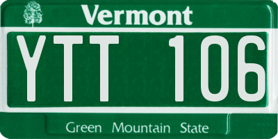 VT license plate YTT106