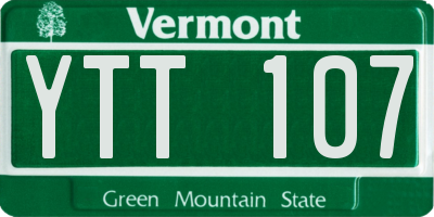 VT license plate YTT107