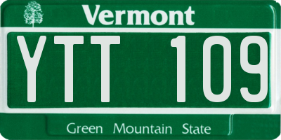 VT license plate YTT109