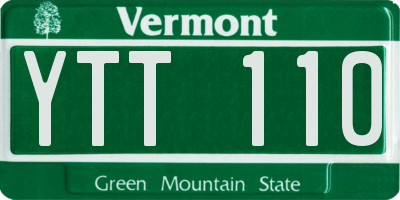 VT license plate YTT110