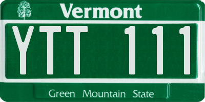 VT license plate YTT111