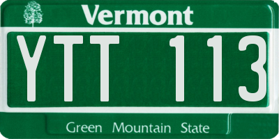 VT license plate YTT113