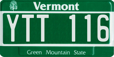 VT license plate YTT116