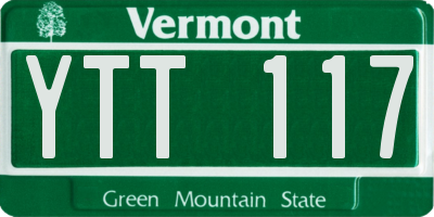 VT license plate YTT117