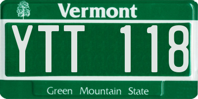 VT license plate YTT118