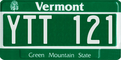 VT license plate YTT121