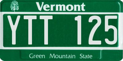 VT license plate YTT125