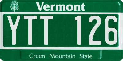 VT license plate YTT126