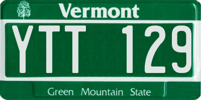 VT license plate YTT129