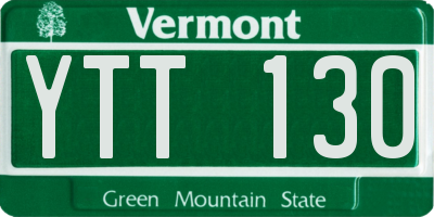 VT license plate YTT130
