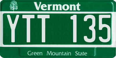 VT license plate YTT135