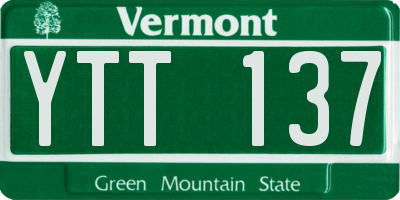 VT license plate YTT137
