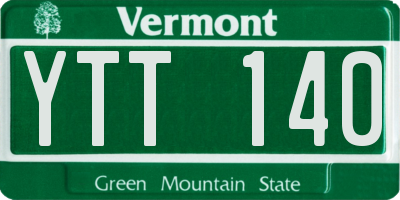 VT license plate YTT140
