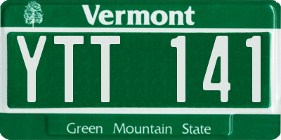 VT license plate YTT141