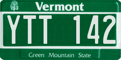 VT license plate YTT142