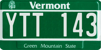 VT license plate YTT143