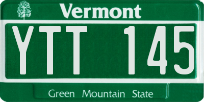 VT license plate YTT145