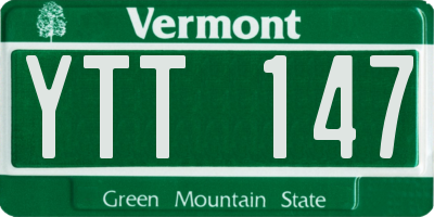 VT license plate YTT147