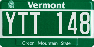 VT license plate YTT148