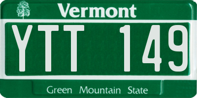 VT license plate YTT149
