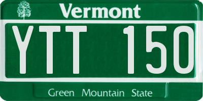 VT license plate YTT150