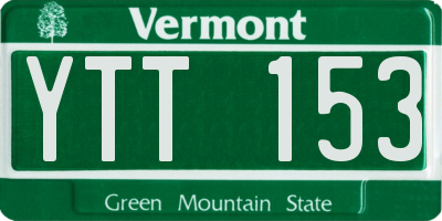 VT license plate YTT153