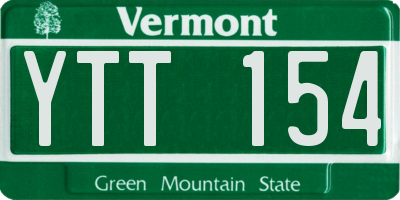 VT license plate YTT154