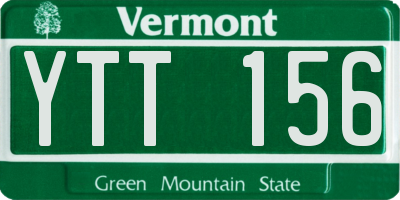 VT license plate YTT156