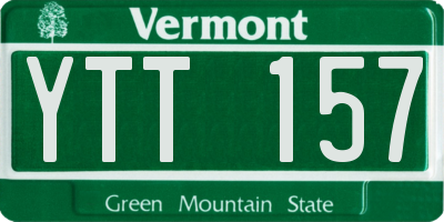 VT license plate YTT157