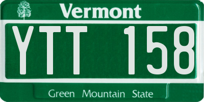 VT license plate YTT158