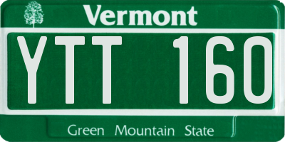 VT license plate YTT160