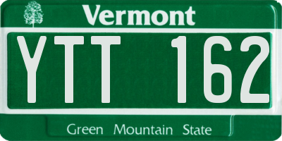 VT license plate YTT162