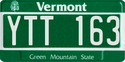 VT license plate YTT163
