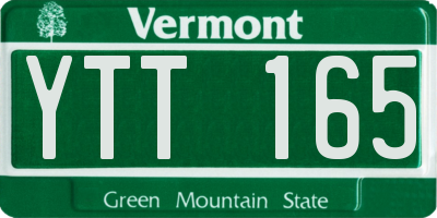 VT license plate YTT165