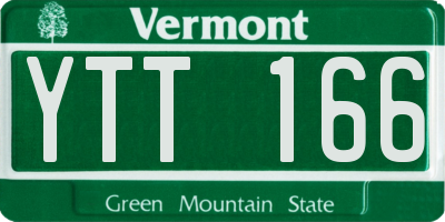 VT license plate YTT166