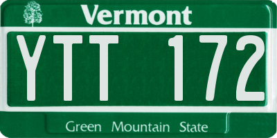 VT license plate YTT172