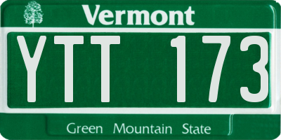 VT license plate YTT173