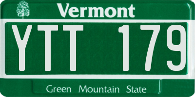 VT license plate YTT179