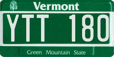 VT license plate YTT180