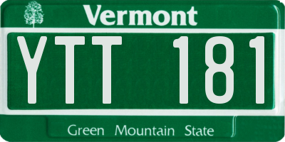 VT license plate YTT181